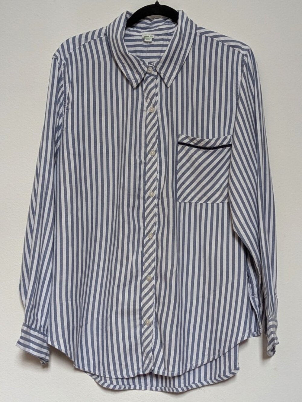 NWT Aerie Striped Long Sleeve Button Up Sleepwear Shirt